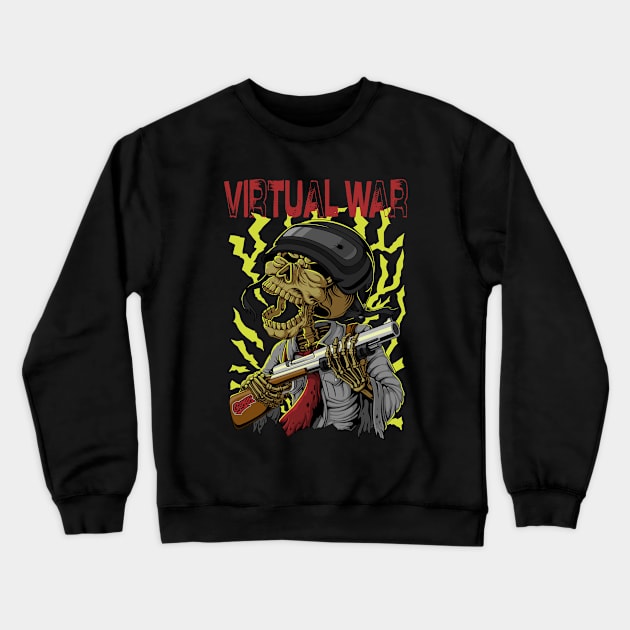 Virtual Skeleton War Crewneck Sweatshirt by Mako Design 